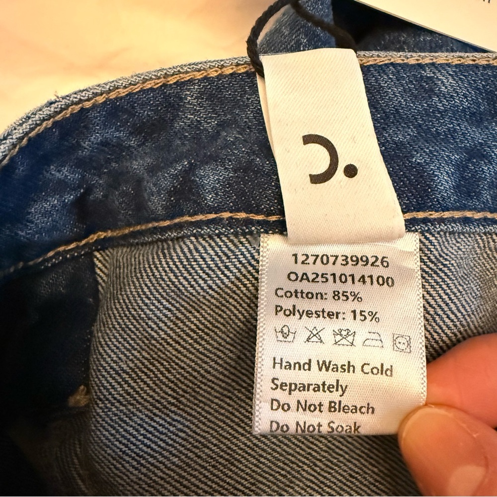 Commense Cross-Front Dark Blue Wide-Leg Jeans, size XL - Picture 7 of 9